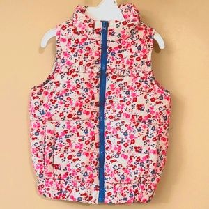 Adorable small floral print puffer vest